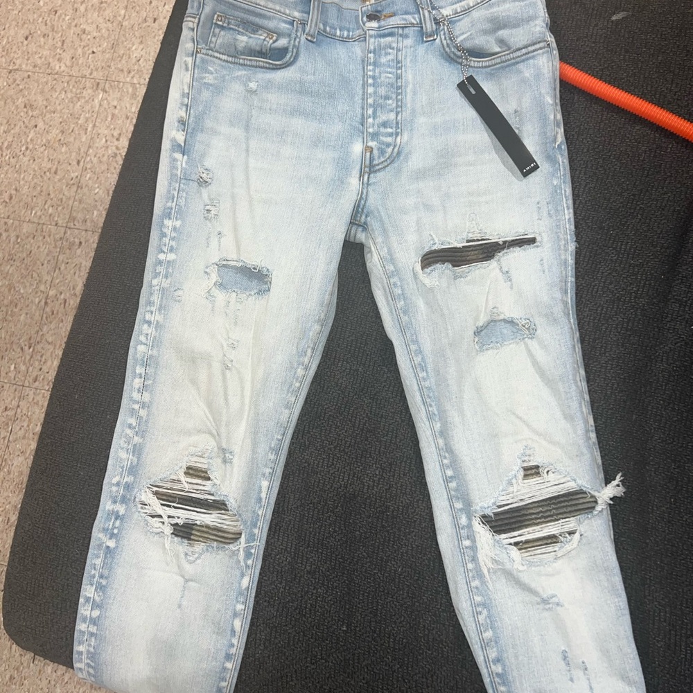 AMIRI Light Blue Denim with Black Label